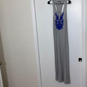 Black/white striped maxi dress